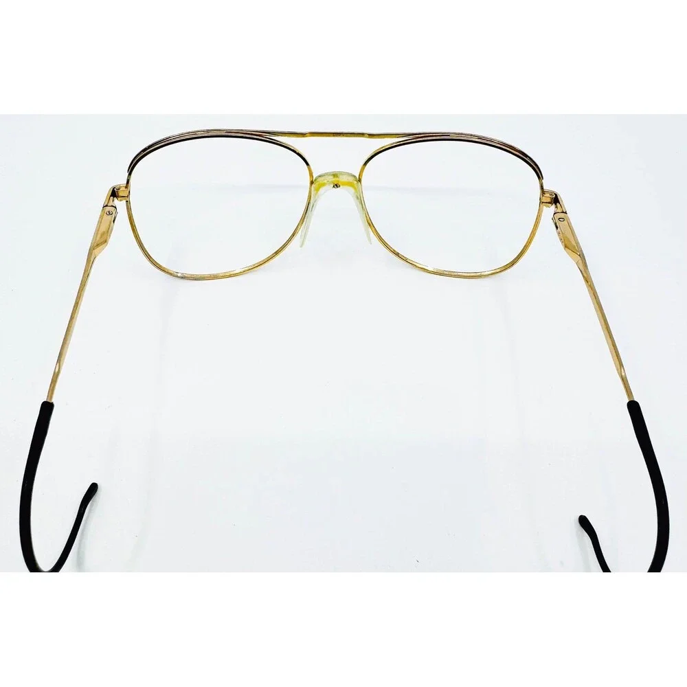 Bally Eyeglasses Men Gold Aviator Double Bridge Vintage 58-16-140
